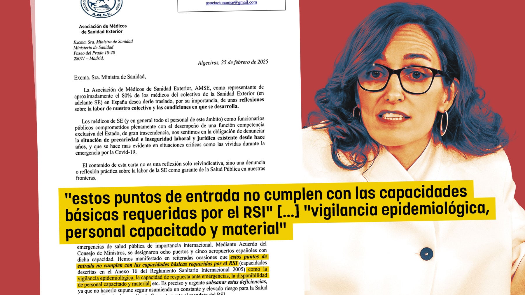 Los médicos de Sanidad Exterior denunciaron por carta a Mónica García que controlan las fronteras sin medios