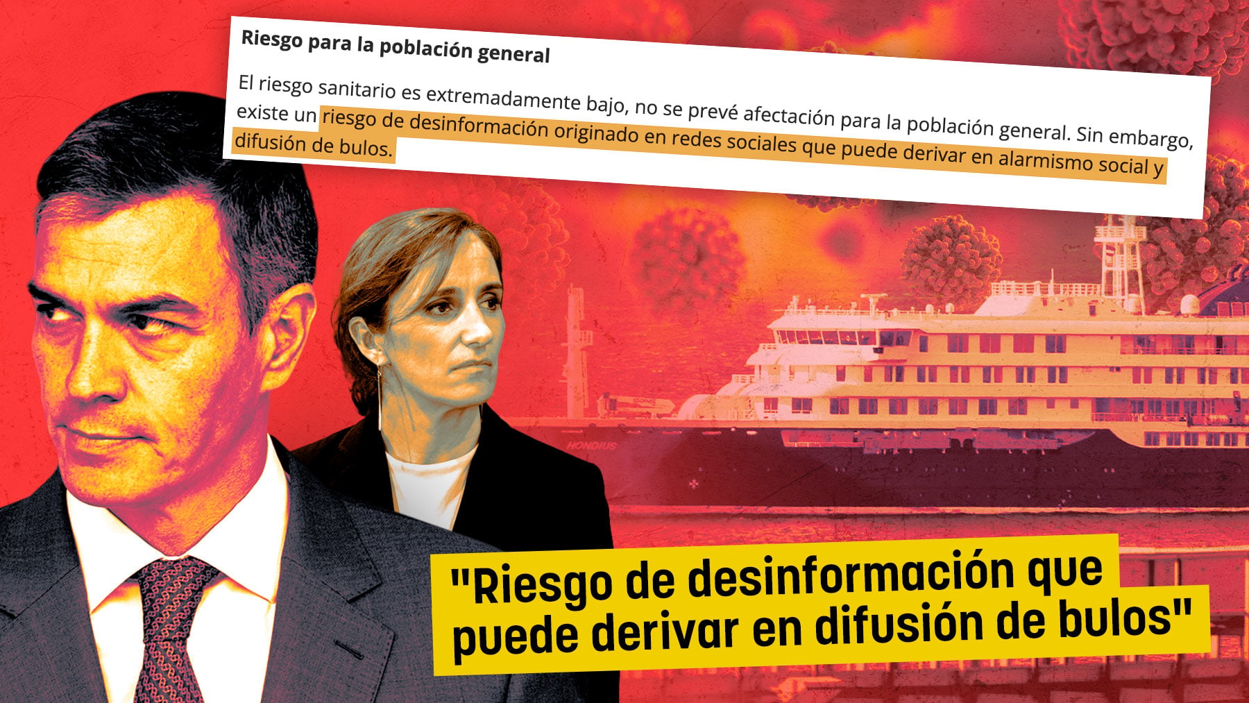 Sanidad alerta del riesgo de los bulos sobre el hantavirus pero esconde que tiene una mortalidad del 32%