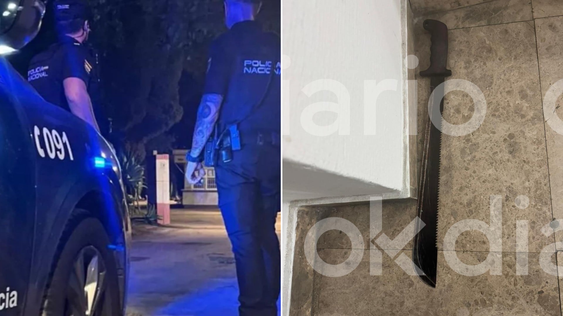 La Policía salva la vida a un hombre con el brazo amputado a machetazos en una trifulca familiar en Madrid