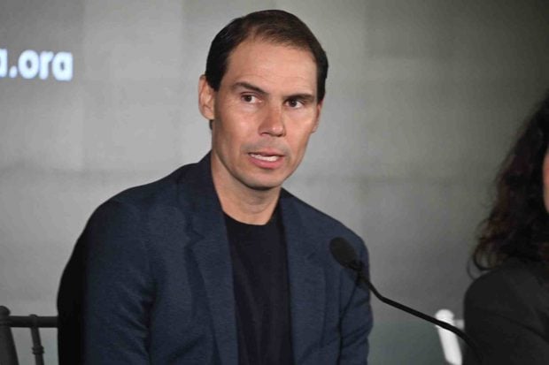 Rafa Nadal durante la presentaci&oacute;n de 'Spin&Swing'. (Foto: Europa Press)
