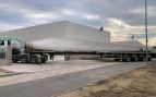 Palas de aerogeneradores transportadas a EnergyLoop para su reciclaje.