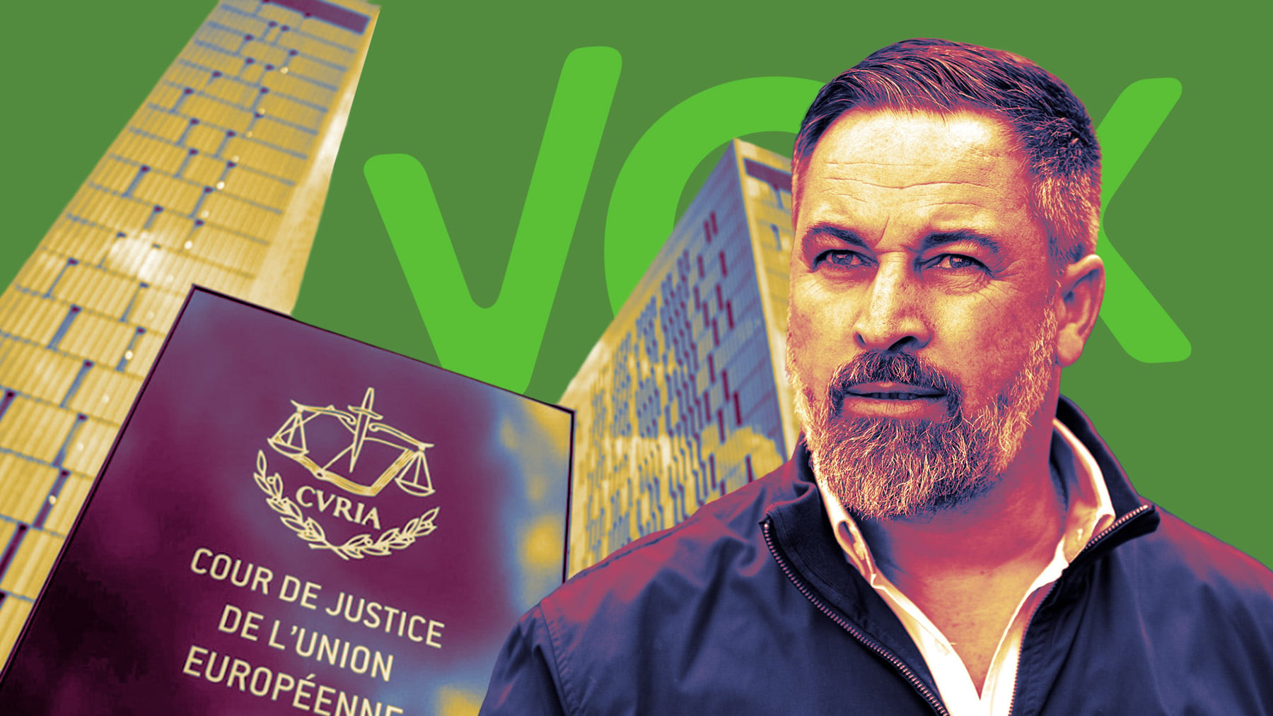 Sede del Tribunal de Justicia de la Unión Europea y Santiago Abascal.