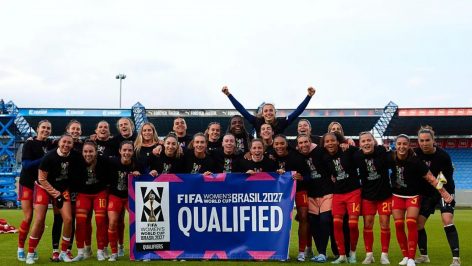 España celebrando su clasificación para el Mundial. (RFEF)