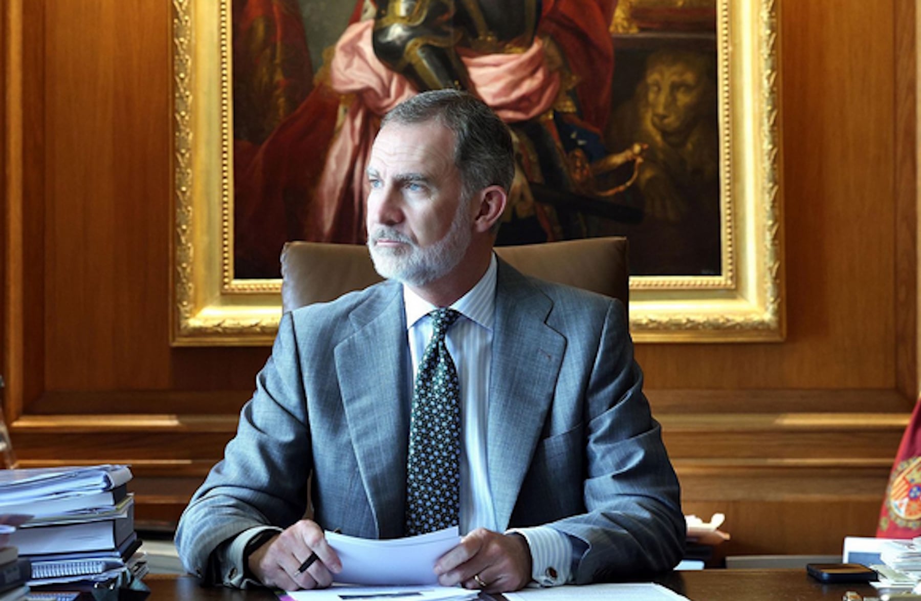 El Rey Felipe en su despacho. (Foto: Casa Real)