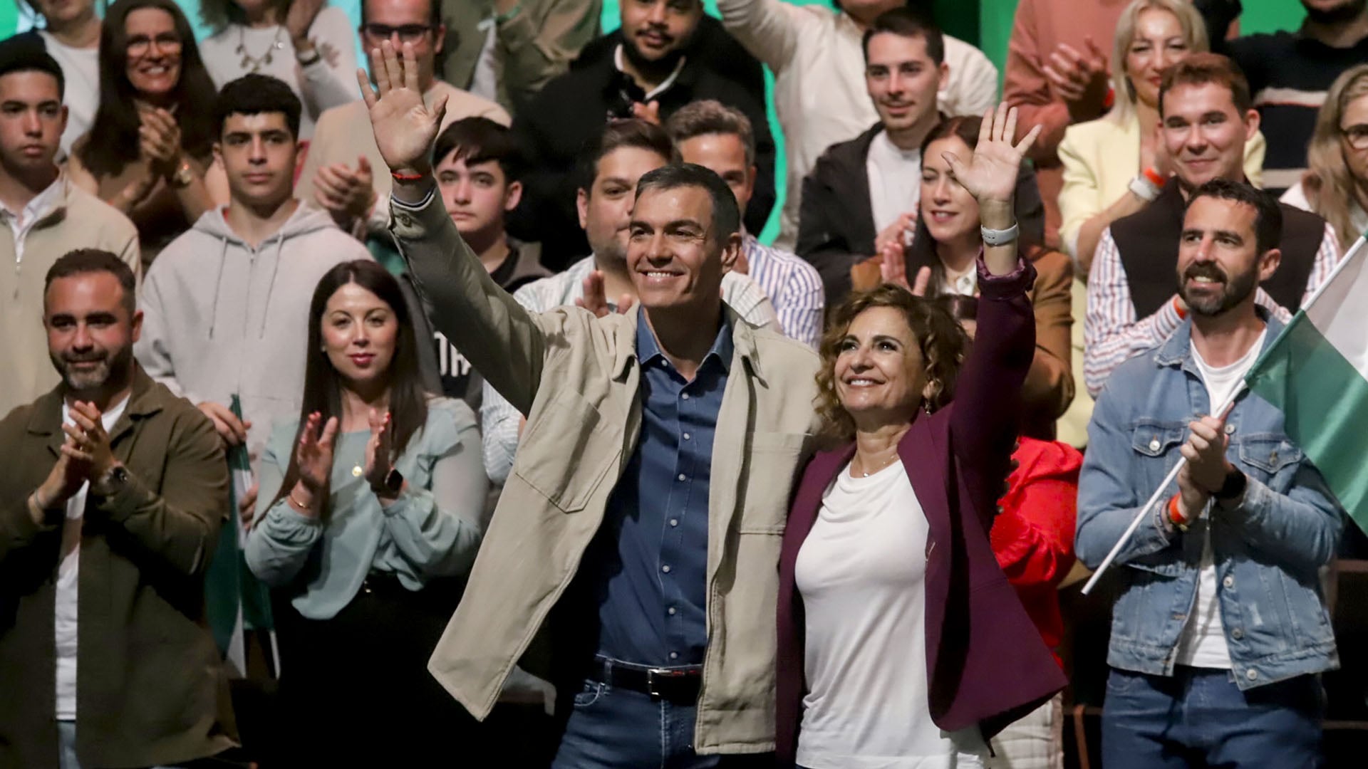 Sánchez monta un mitin