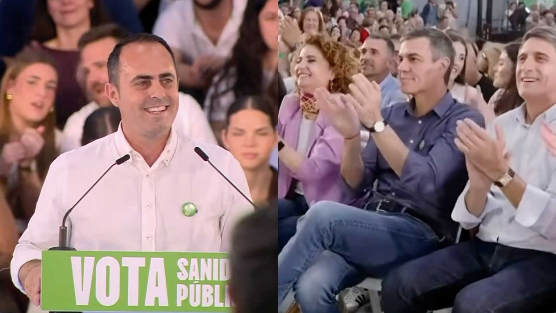 Sánchez pide el voto junto a un alcalde del PSOE investigado por contratos vinculados a la trama de Ábalos