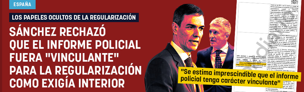 Sánchez rechazó que el informe policial fuera vinculante para la regularización como exigía Interior
