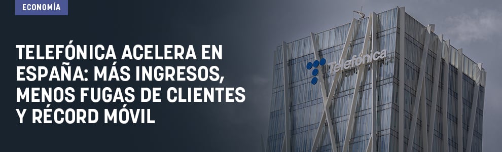 Telefónica acelera en España: más ingresos, menos fugas de clientes y récord móvil