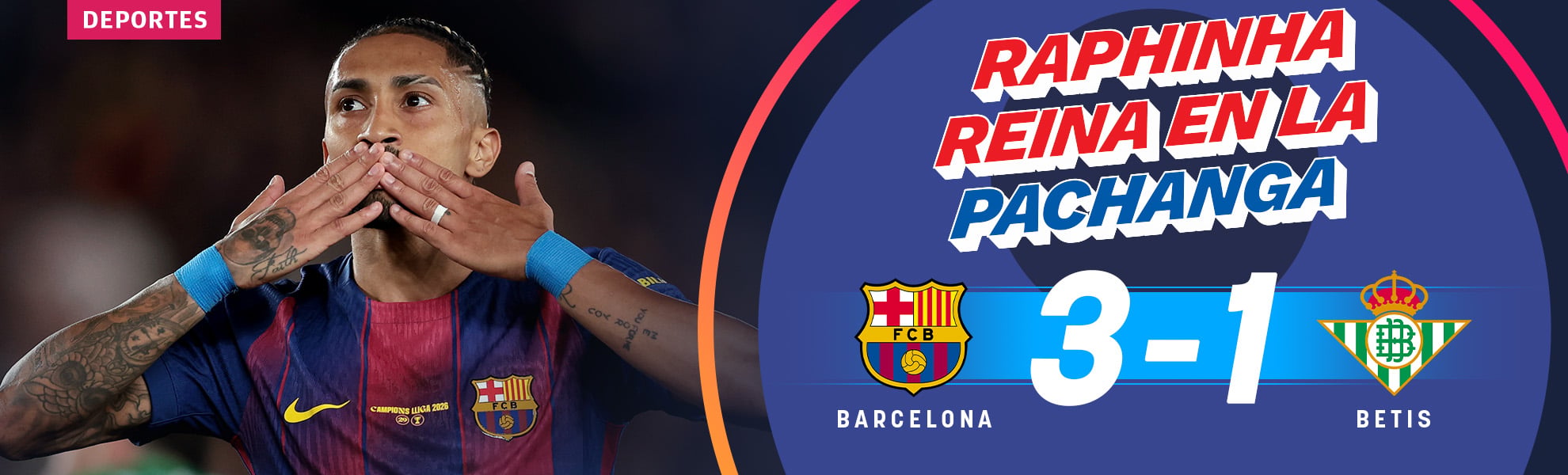 Raphinha reina en la pachanga del Camp Nou con victoria del Barcelona ante el Betis