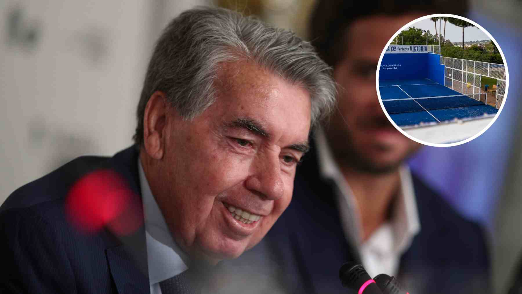 Manolo Santana en el Mutua Madrid Open. (Foto: Europa Press)