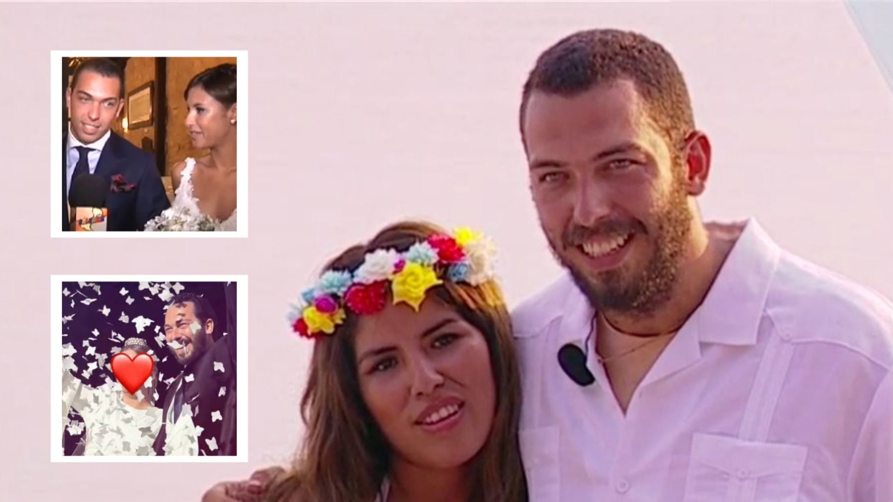 Alberto Isla, su actual mujer, Techi e Isa Pantoja. (Fotos: Redes Sociales/ Telecinco)