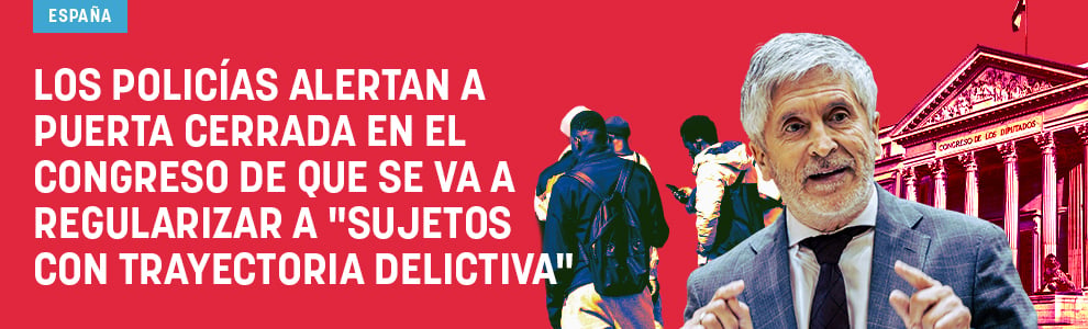 Los policías alertan a puerta cerrada en el Congreso de que se va a regularizar a sujetos con trayectoria delictiva
