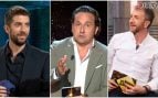 David Broncano, Iker Jiménez y Pablo Motos (RTVE/Mediaset/Atresmedia).