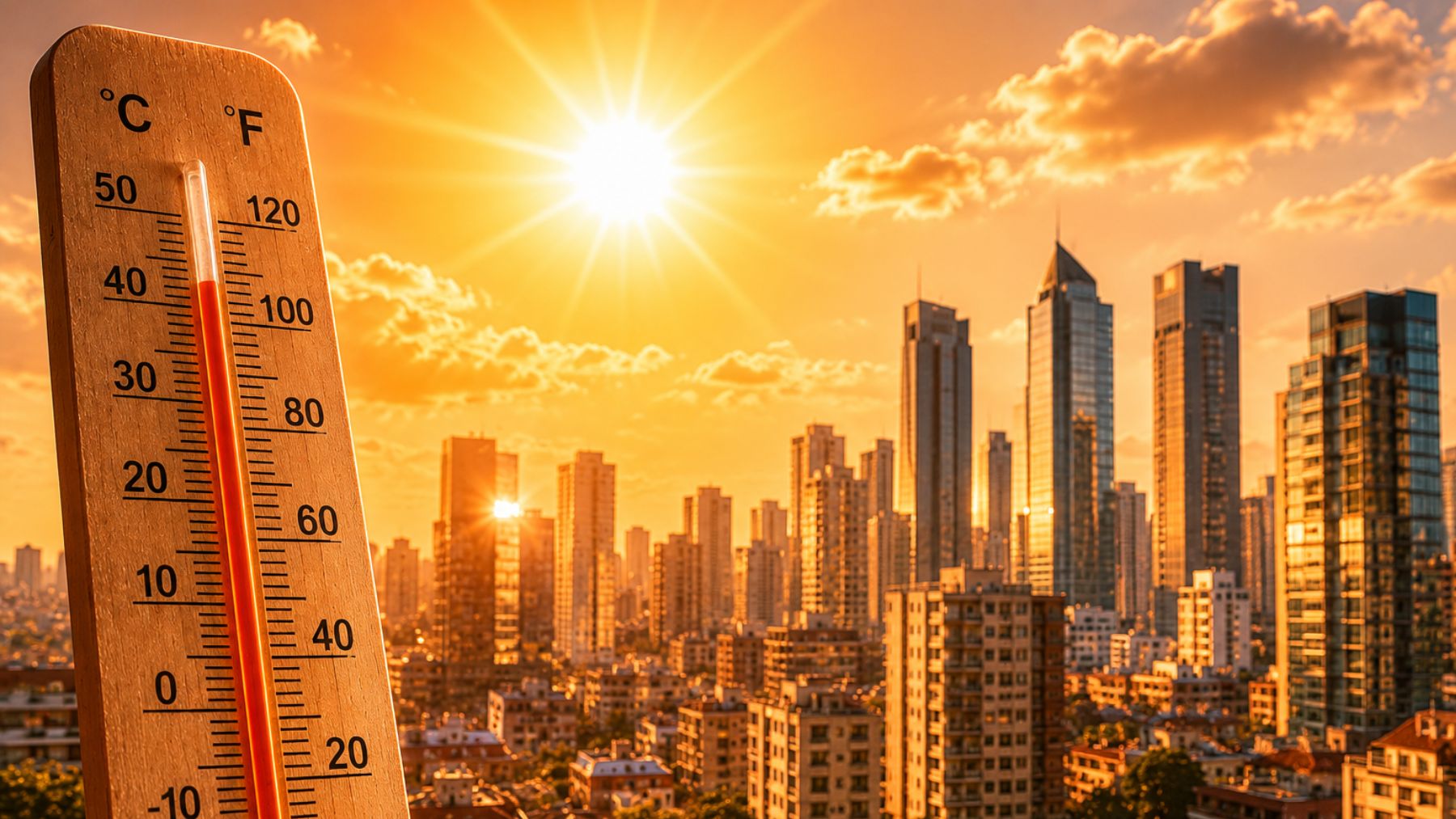 La gentrificación climática explica cómo el calentamiento global influye sobre el precio de la vivienda. Generado por IA.