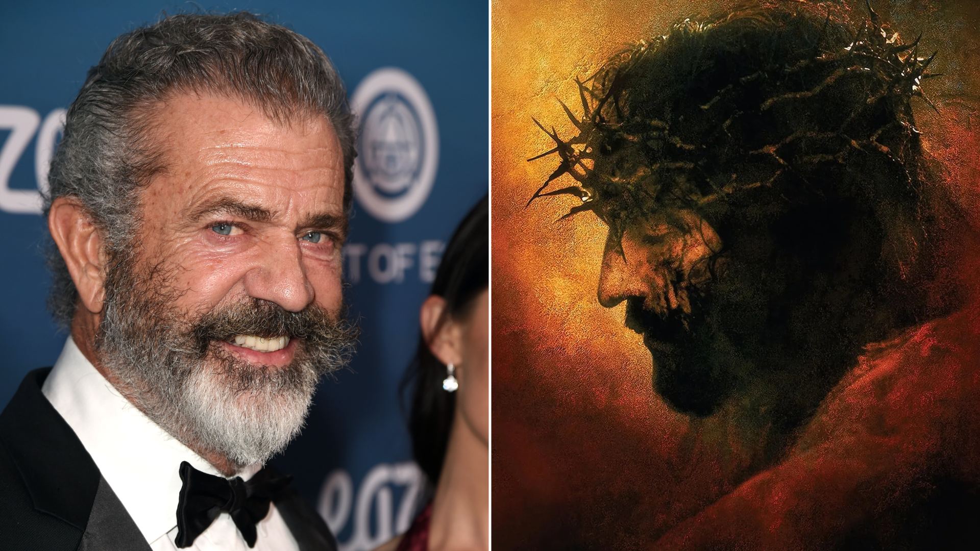 Mel Gibson (Kevin Winter/Getty Images) y ‘La Pasión de Cristo (Newmarket).
