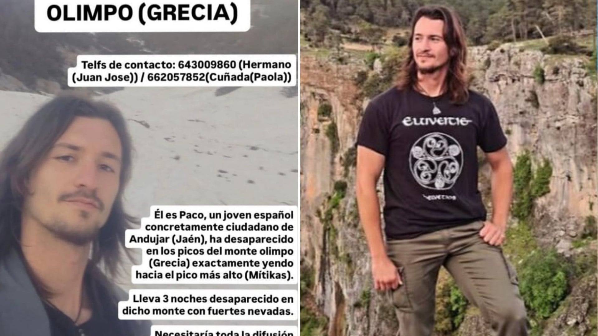 La familia de un joven de Jaén desaparecido en el monte Olimpo (Grecia) pide ayuda para localizarle