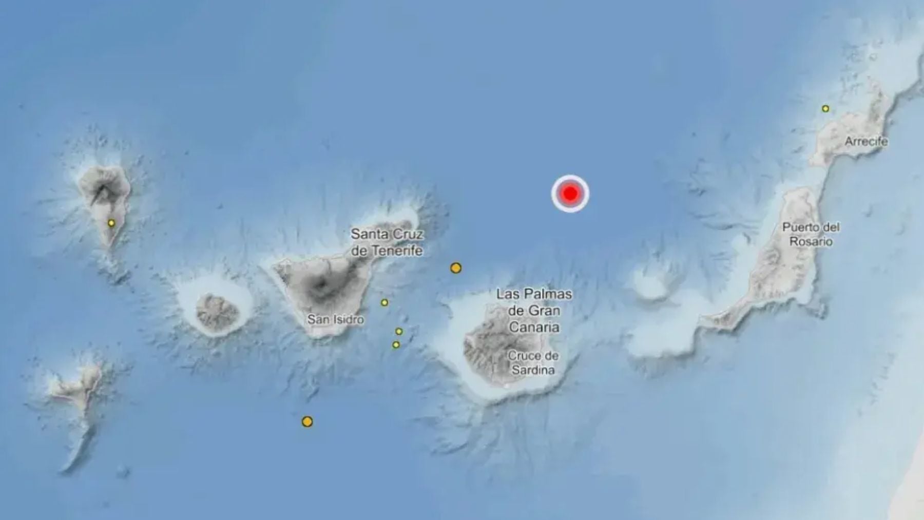 Registran un terremoto de magnitud 4,8 en aguas situadas al norte de Gran Canaria