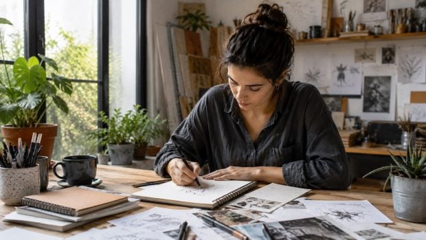mujer, bocetos, psicolog&iacute;a