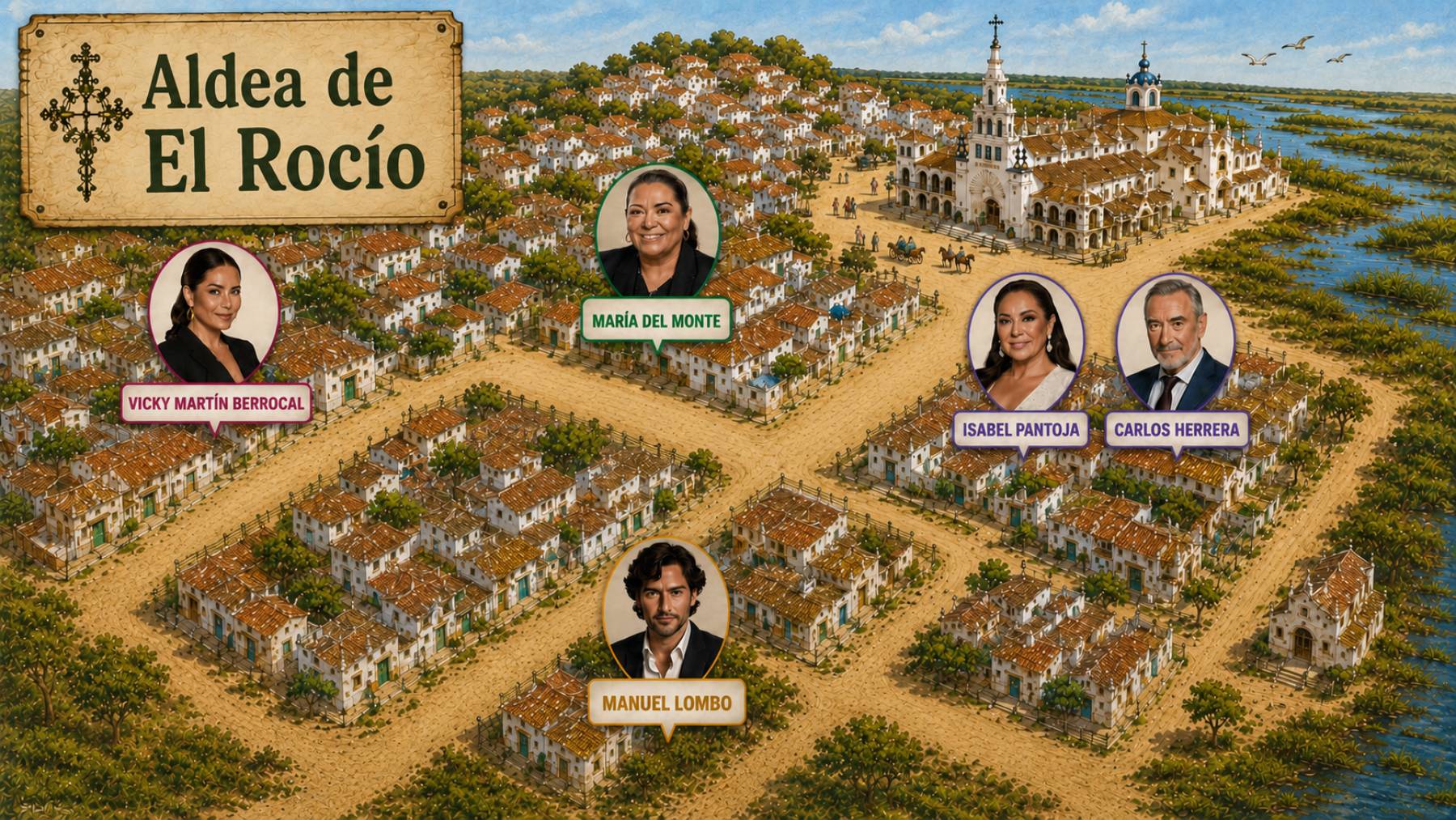 Mapa VIP de El Rocío. (llustración: IA)