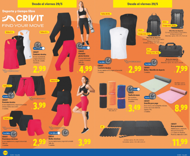 La colección deportiva Crivit de Lidl.