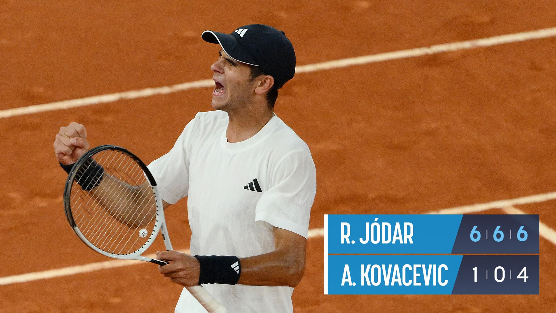 Rafa Jódar destroza a Kovacevic y firma un ilusionante debut en Roland Garros