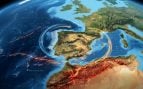 Península ibérica movimiento. Imagen generada con IA.