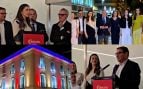 Cámara Alicante ilumina la fachada de su emblemática sede en el edificio Palas con las ‘belleas del foc’