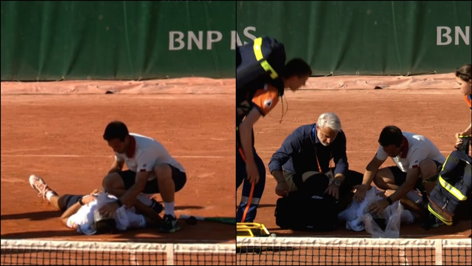 Susto en Roland Garros: Mensik se desploma y abandona la pista en silla de ruedas