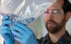 El cofundador de Vitriform3D, Alex Stiles, sostiene una bolsa de vidrio que se utilizará para crear un nuevo producto. Crédito: Amy Smotherman Burgess/ORNL, EE. UU. Departamento de Energía