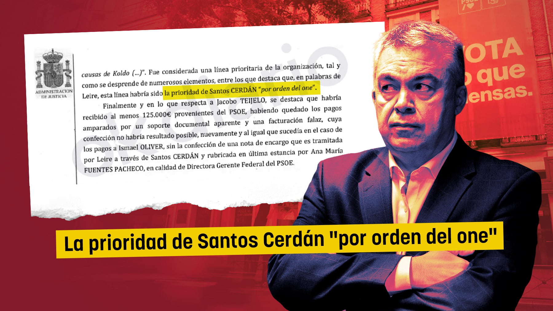 El auto de Pedraz confirma que Santos Cerdán recibía órdenes del One para perseguir a jueces, fiscales y testigos