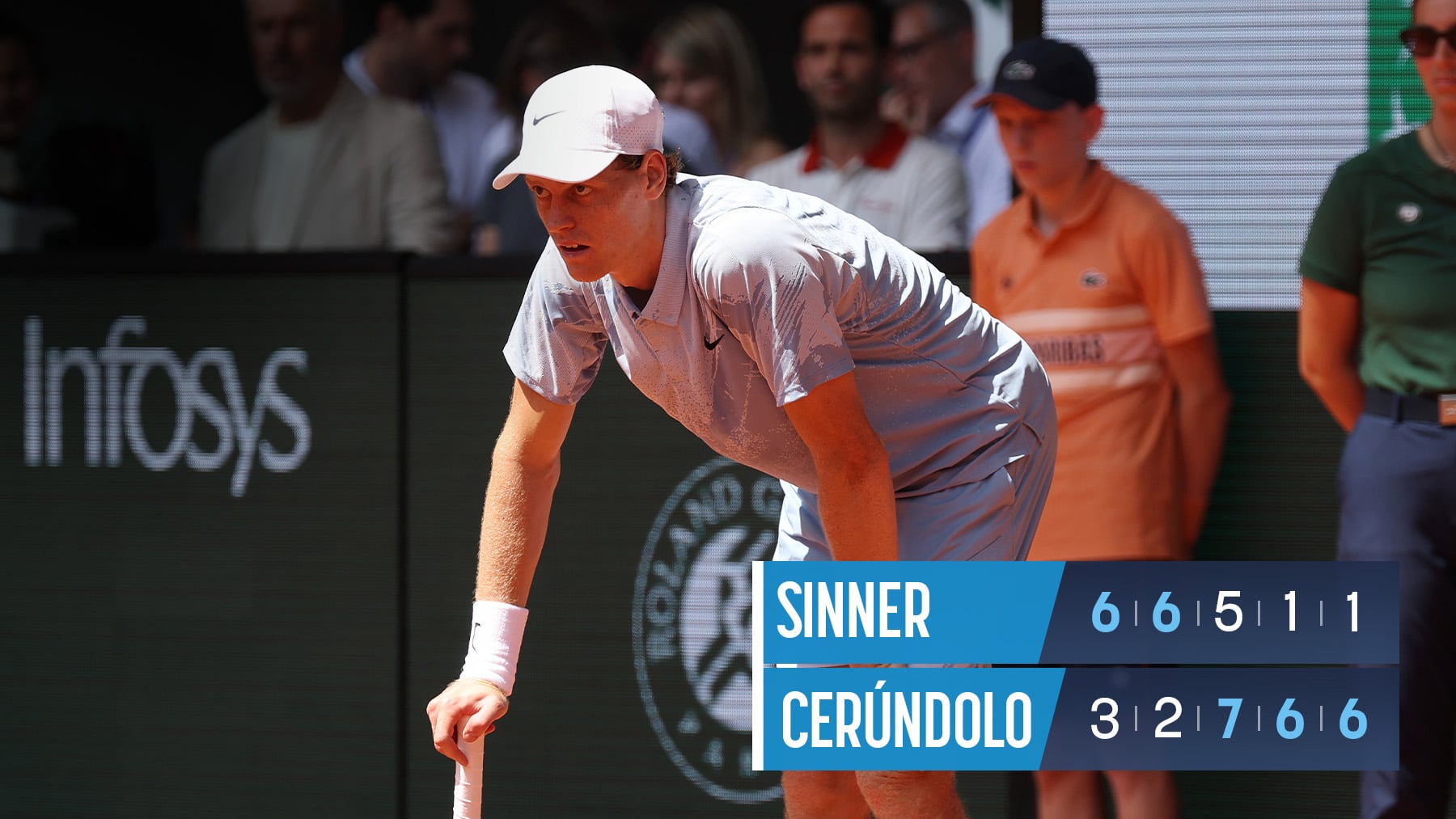 Sorpresón: Sinner se derrite en el infierno de Roland Garros y queda eliminado a manos de Cerúndolo