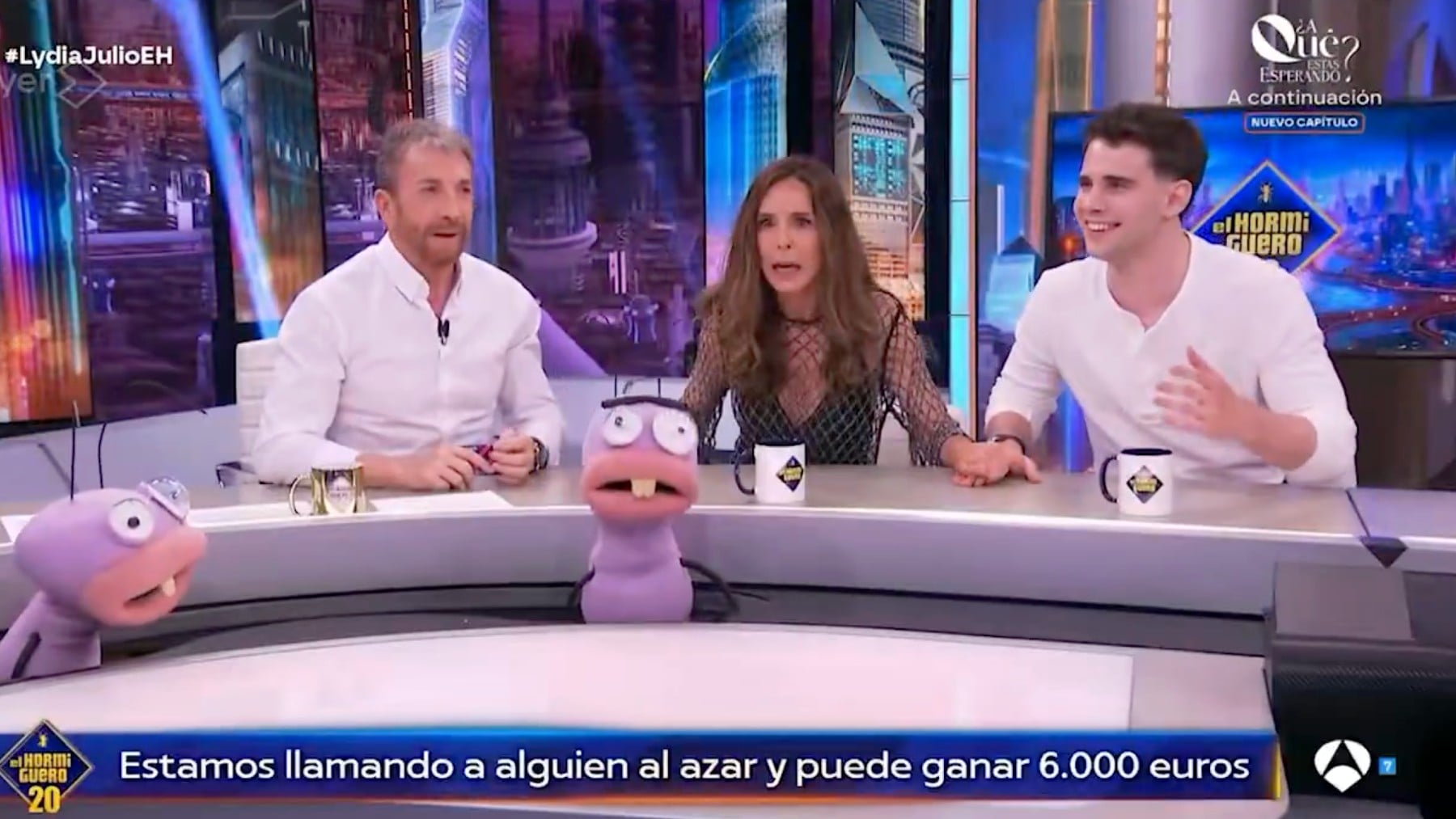 Pablo Motos, Lydia Bosch y Julio Peña en ‘El Hormiguero’ (Antena 3).