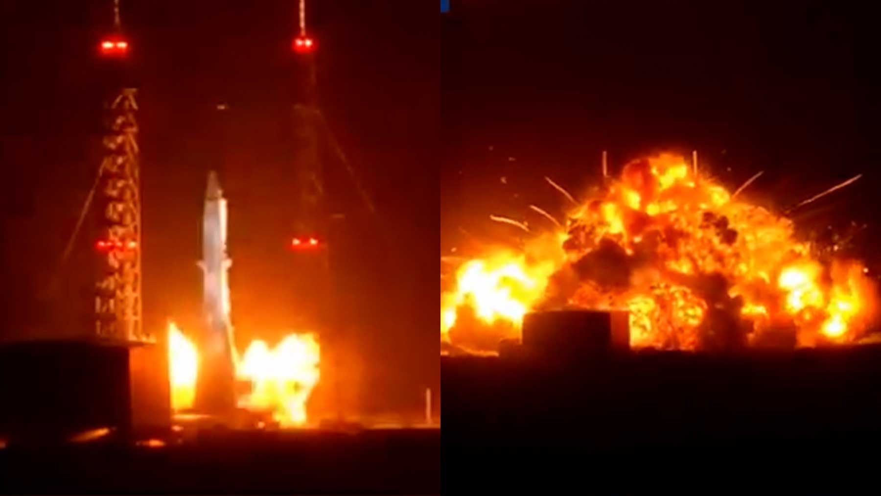 Apocalíptica explosión de un cohete de Blue Origin en Florida durante una prueba para llegar a la Luna