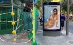 Una farola, una parada de autobús y un andamio crean el paso peatonal más estrecho de Palma