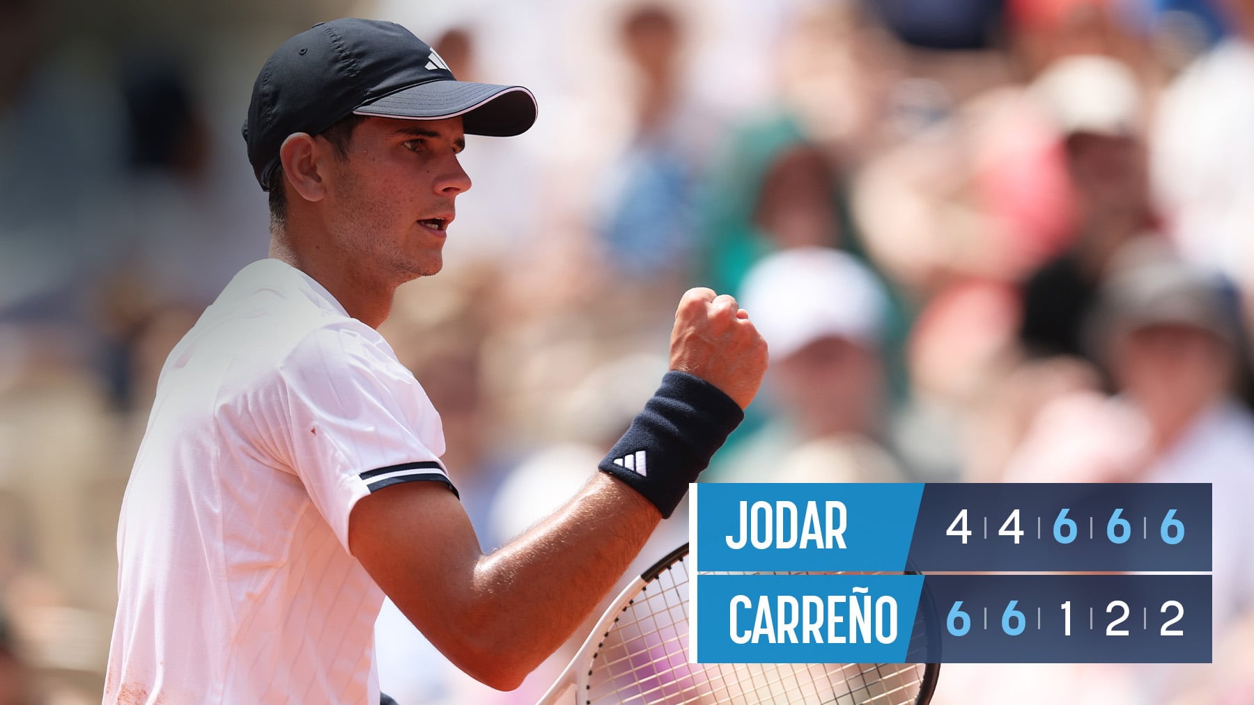 Jódar remonta a Carreño y se planta a la épica en cuartos de Roland Garros