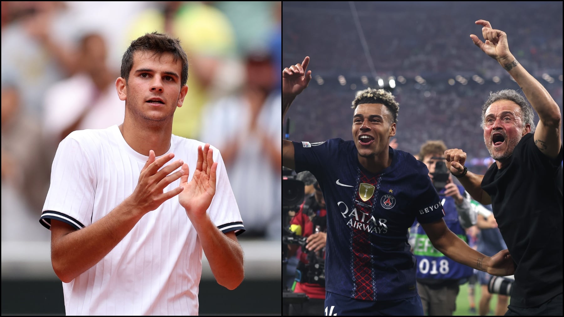 El cariño de Rafa Jódar con el PSG de Luis Enrique tras su gran remontada en Roland Garros