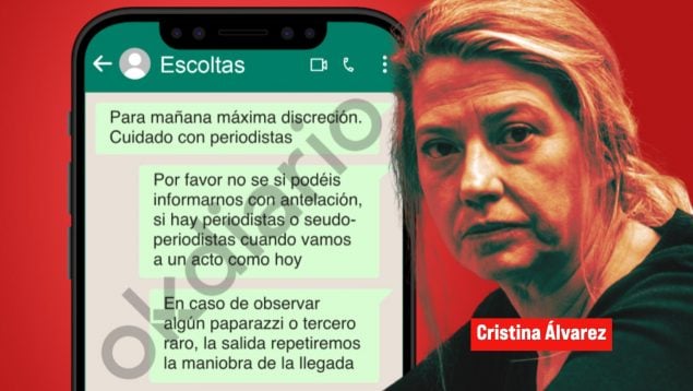 Los whatsapps de la asesora de Begoña con sus escoltas: «Máxima discreción, avisad si hay pseudoperiodistas»