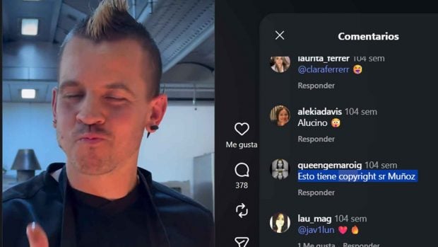 Captura del comentario de Gema, de MasterChef, en la cuenta de Instagram de Dabiz Mu&ntilde;oz (Instagram).