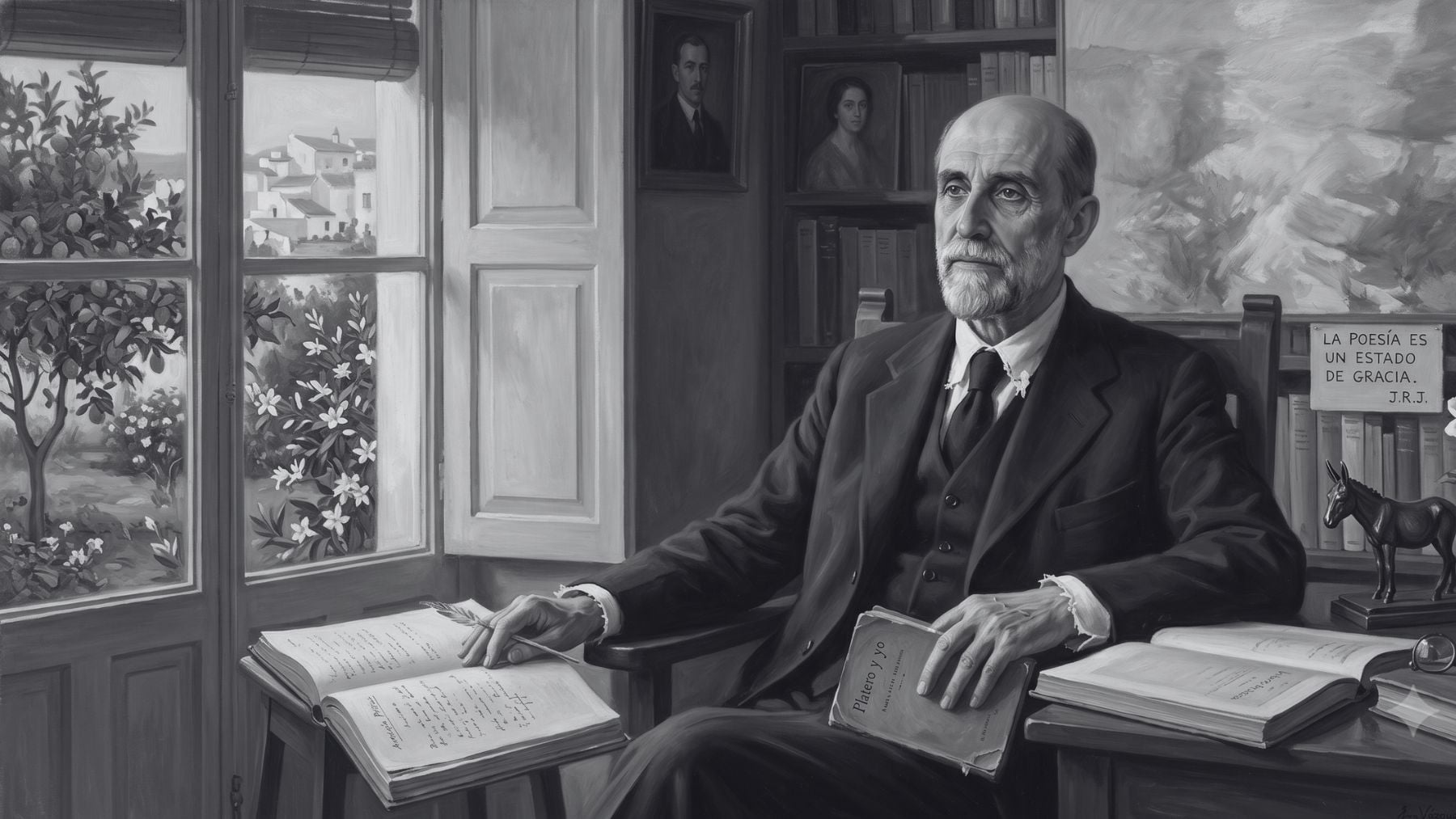 Juan Ramón Jiménez. Imagen generada con IA.