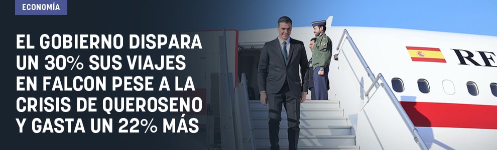 El Gobierno dispara un 30% sus viajes en Falcon pese a la crisis de queroseno y gasta un 22% más