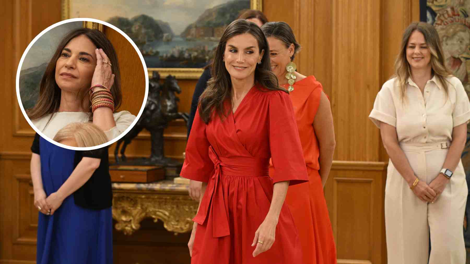 La Reina Letizia y Mariló Montero en Zarzuela. (Foto: Europa Press)