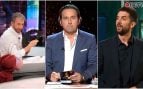 Pablo Motos, Iker Jiménez y David Broncano (Atresmedia/Mediaset/RTVE).