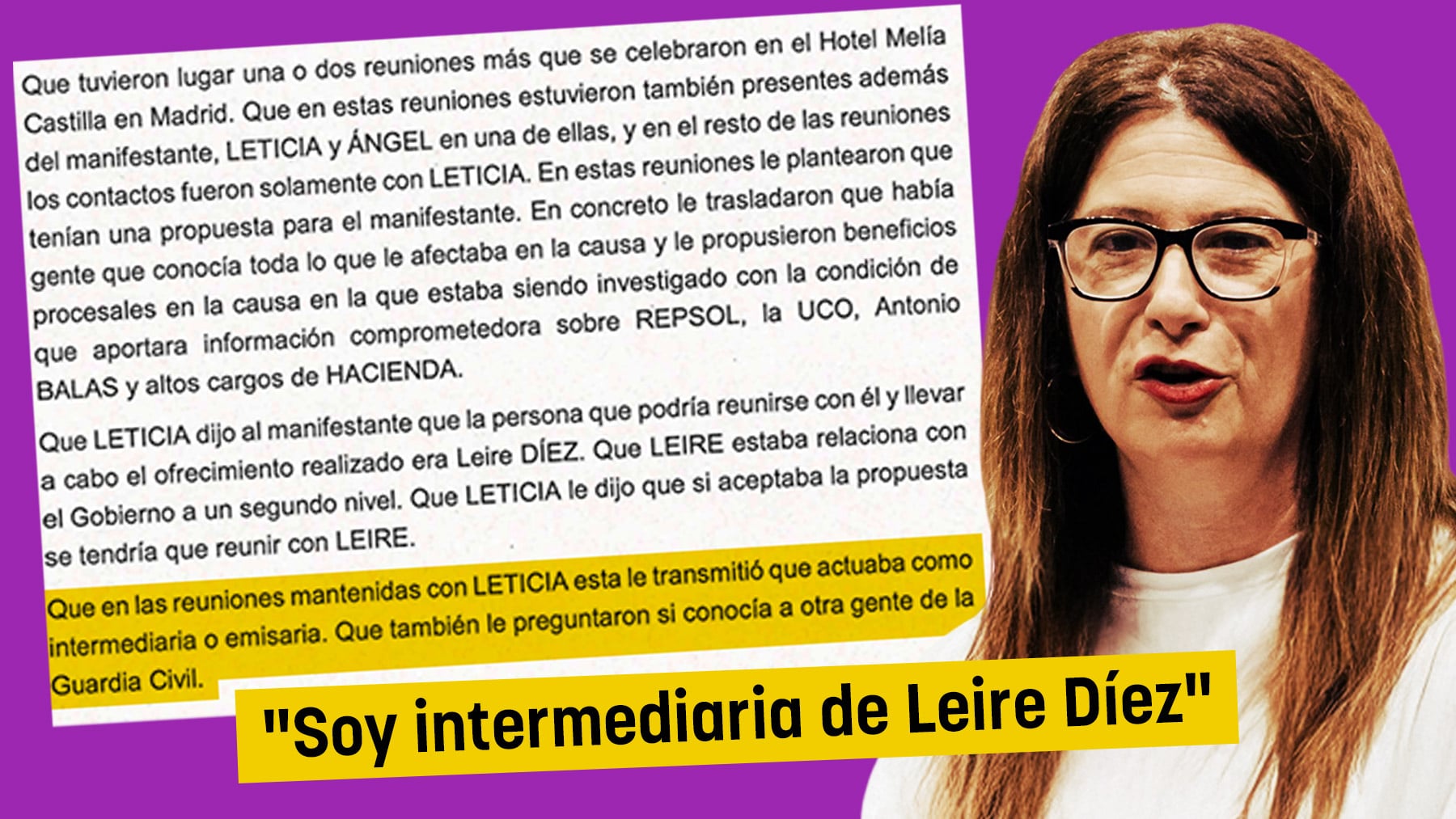 La abogada socialista Leticia de la Hoz a un imputado: Soy intermediaria de Leire Díez