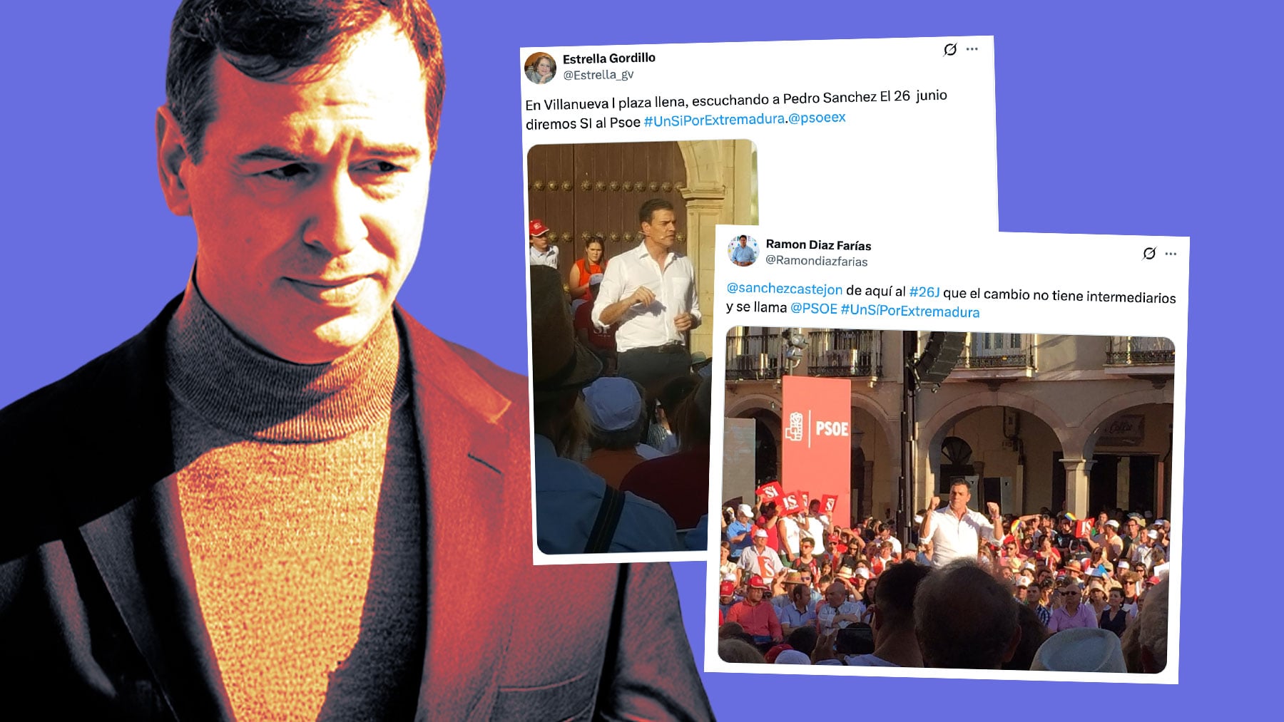 Los testigos independientes del hermanísimo, en los mítines de Sánchez: ¡Te necesitamos frente a la ultraderecha!