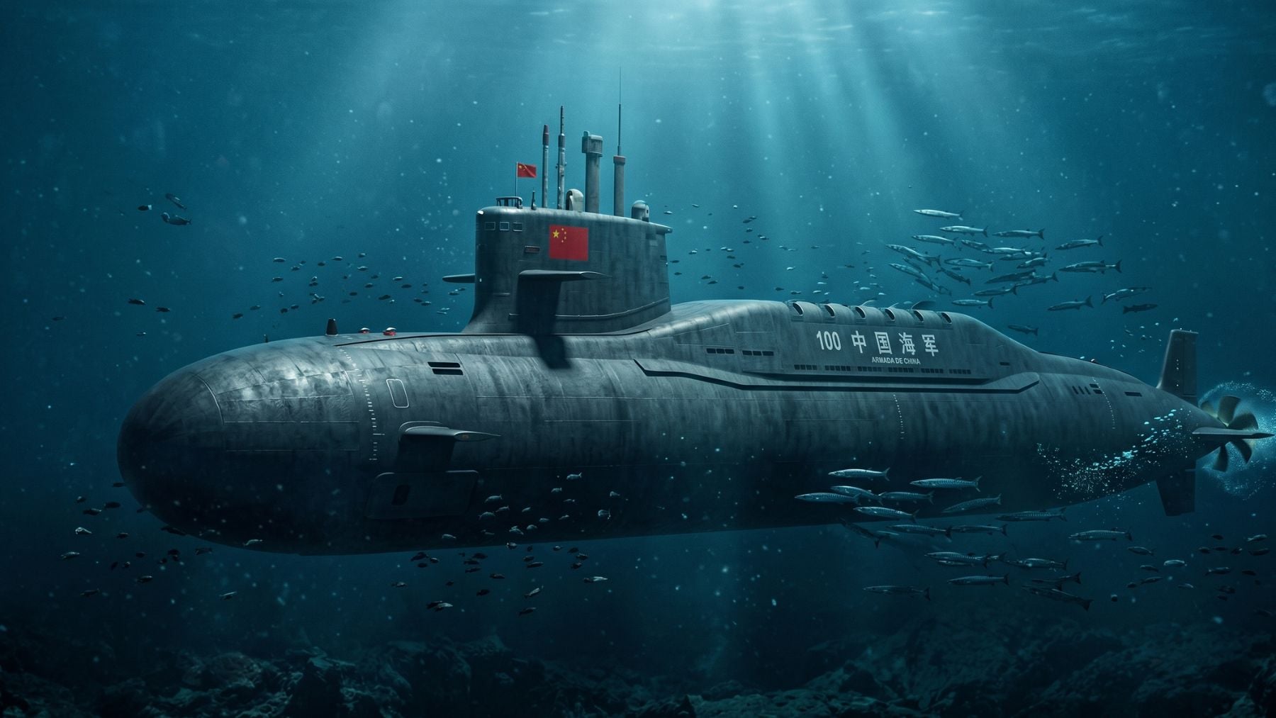 China desafía las leyes de la ingeniería lanzando al mar un submarino colosal captado por satélites desde el aire