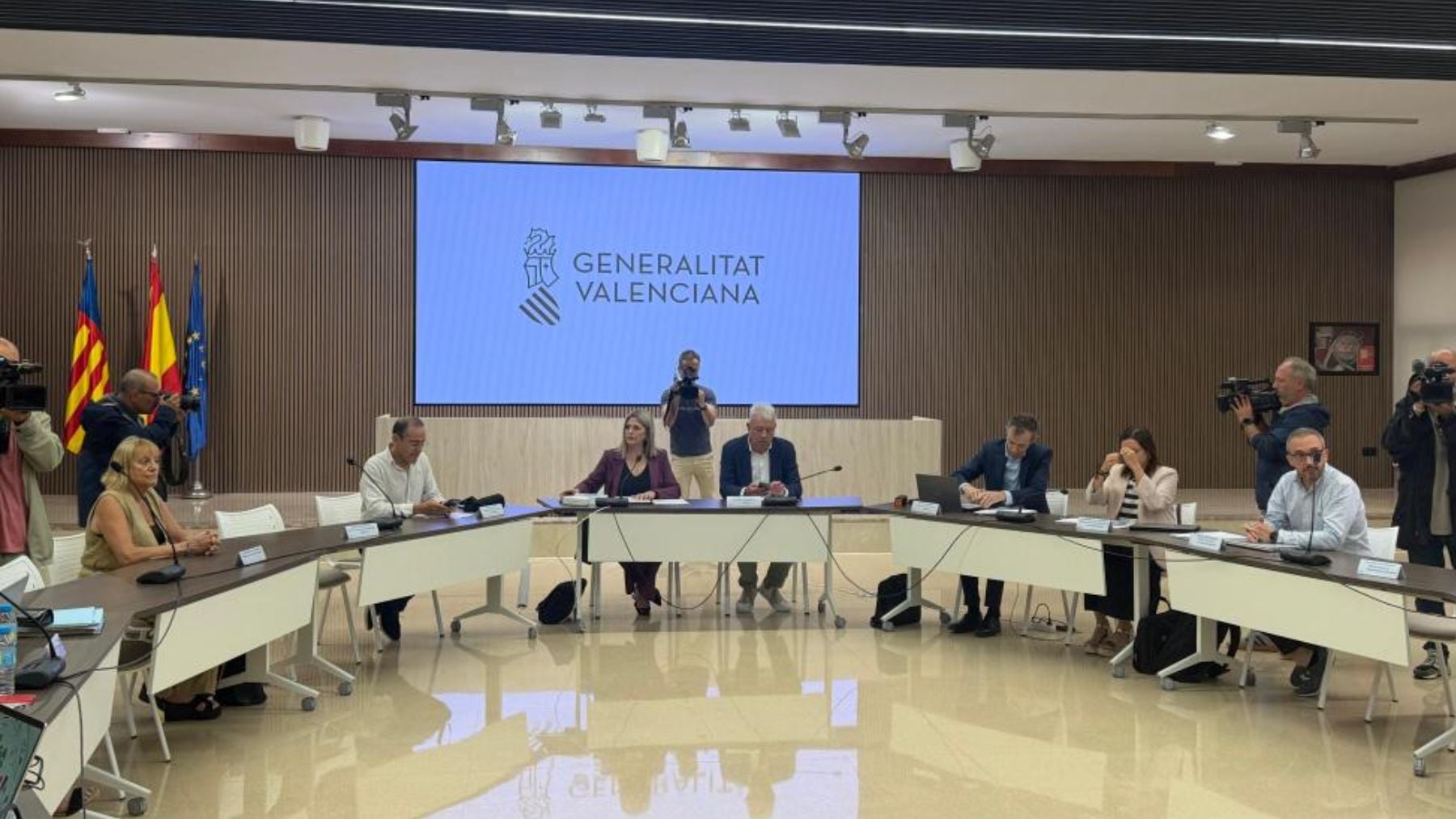 Mesa Sectorial de la Educación valenciana. Este viernes, en Valencia.
