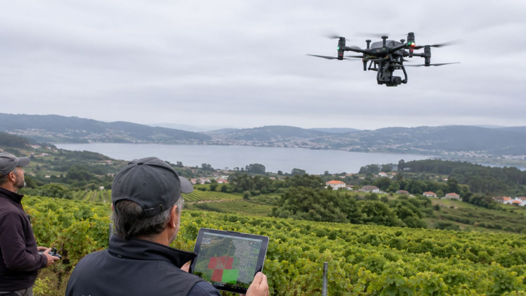 Los agricultores gallegos emplean drones con IA en sus viñed