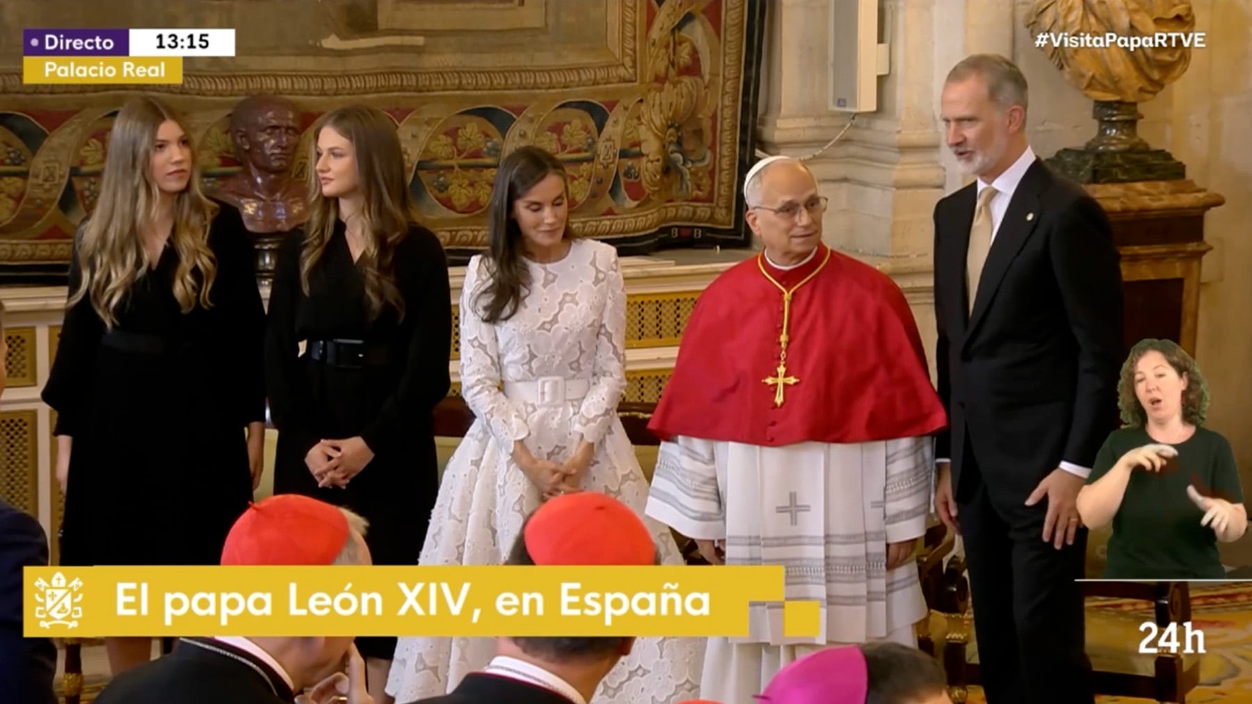 TVE apunta a Pedro Sánchez en una referncia del Papa a la gestión del Gobierno en geopolítica. Fuente: RTVE