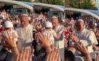 León XIV bendice a una multitud de bebés durante su recorrido en papamóvil por Madrid