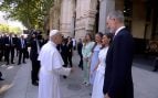 La Reina Letizia y su familia con el Papa